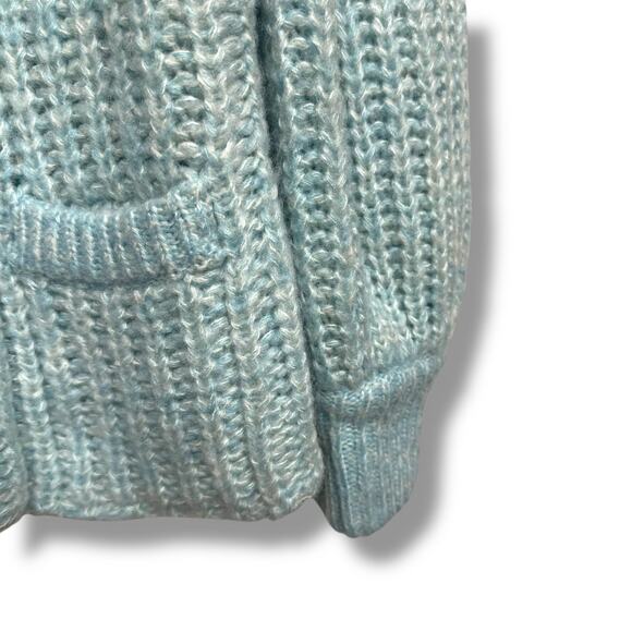 Vintage Van Heusen Cardigan Chunky Knit Open Front Pockets Pastel Cottage Sz M - Picture 5 of 8